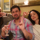 Ari Notis and two friends. The blurring on Ari is due to how very drunk he is.